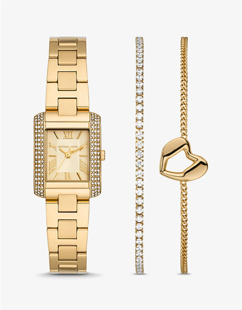 Mini Emery Pavé Gold-Tone Watch and Bracelet Gift Set