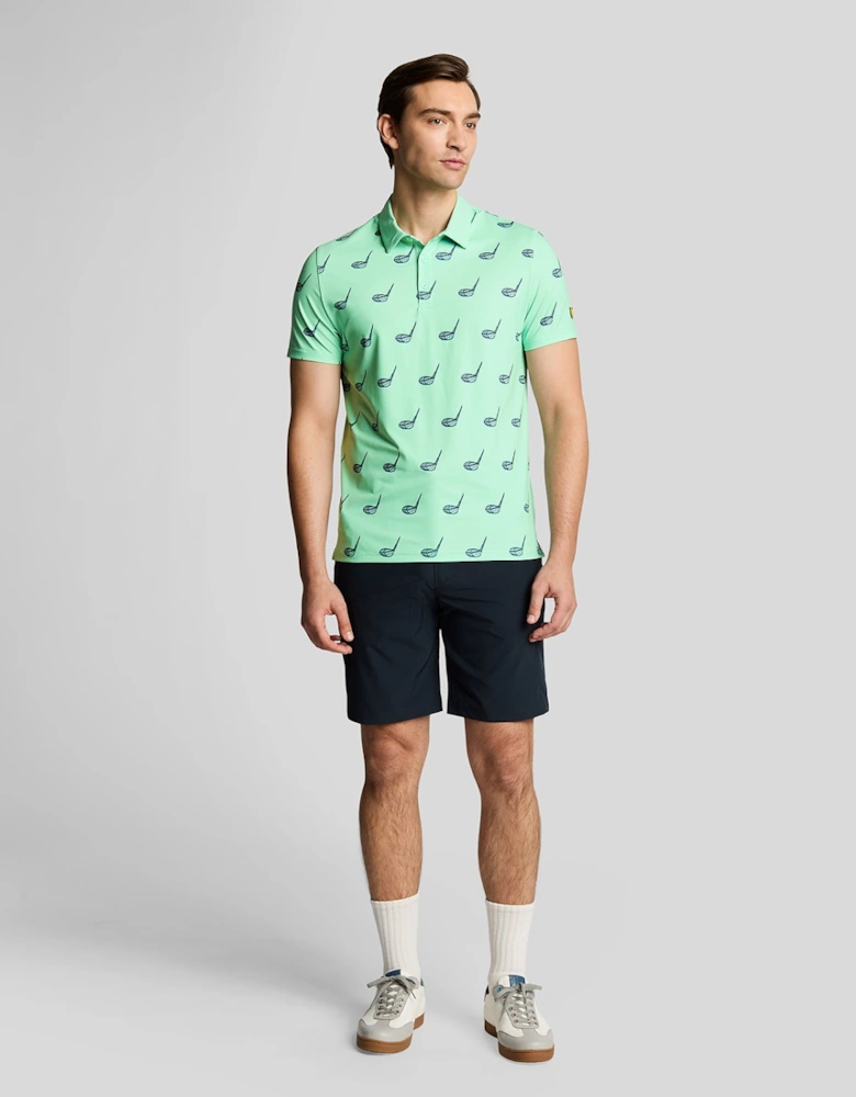 Golf Micro Club Printed Polo Shirt