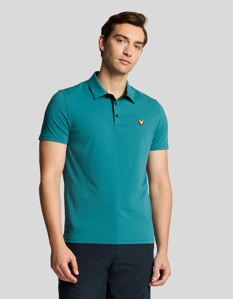 Golf Contrast Placket Polo Shirt