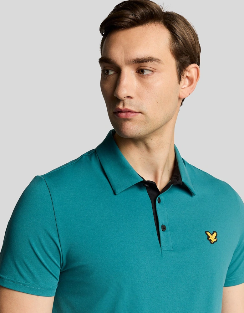 Golf Contrast Placket Polo Shirt