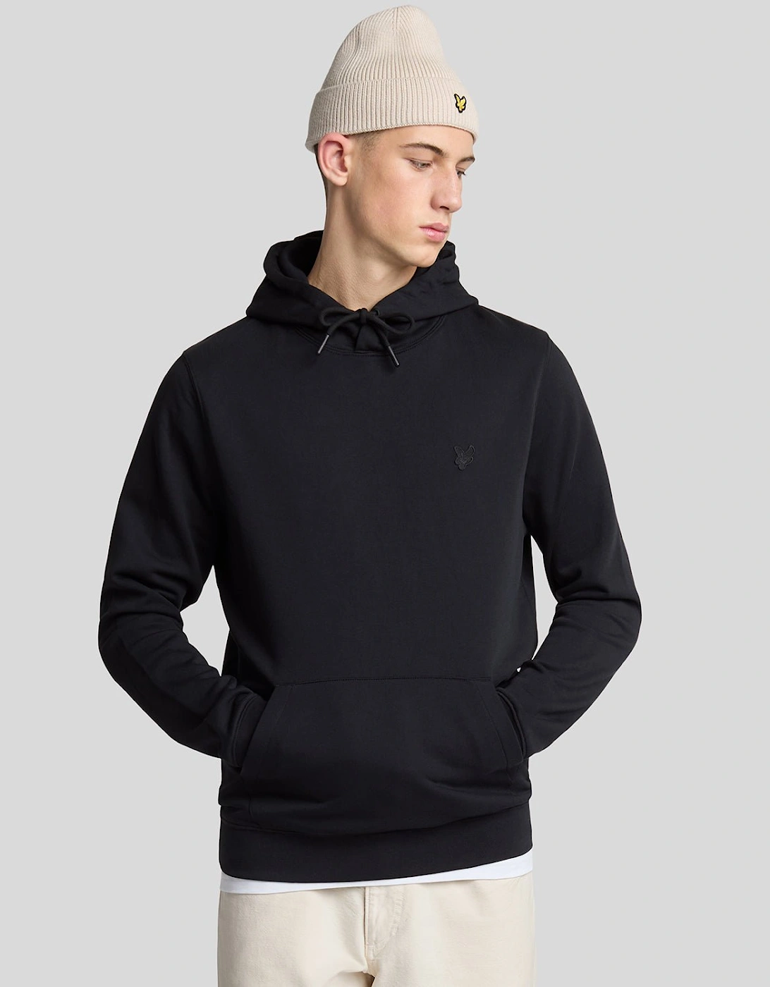 Lyle And Scott Men's Black Superfine Cotton Loopback Hoodie  36 S