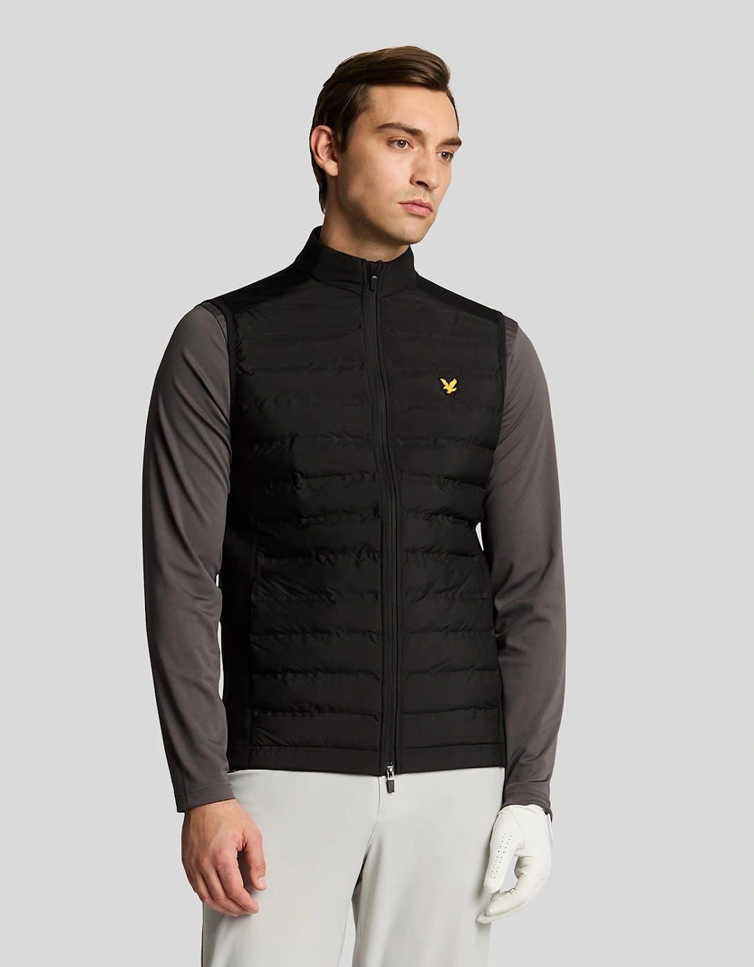 Lyle And Scott Men's Hybrid Quilted Gilet - Black - Size: Regular/36