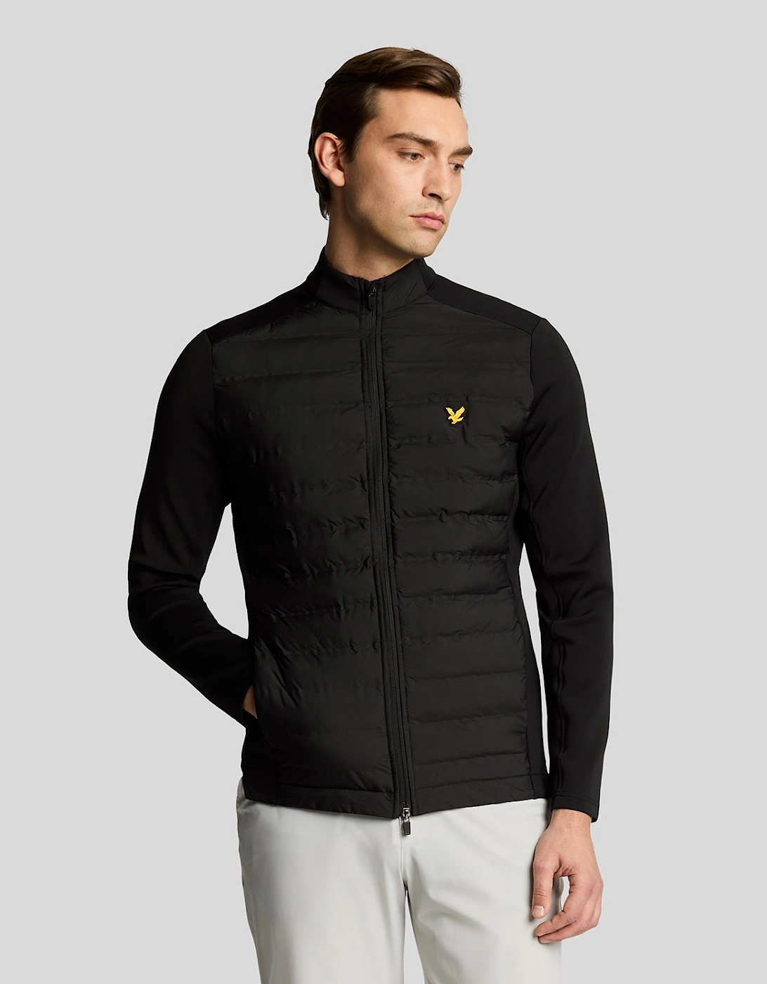 Lyle And Scott Men's Black Hybrid Water Resistant Quilted Jacket  Regular/34 Xs