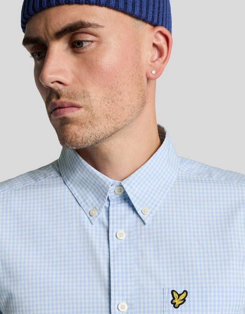 Short Sleeve Slim Fit Gingham Shirt