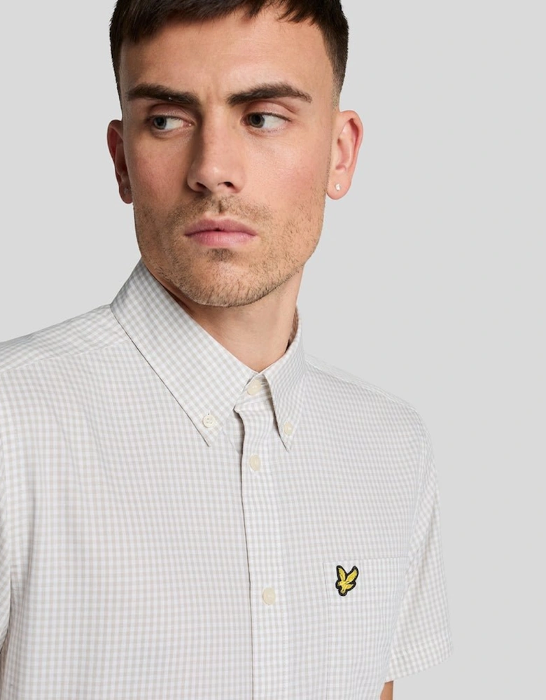 Short Sleeve Slim Fit Gingham Shirt