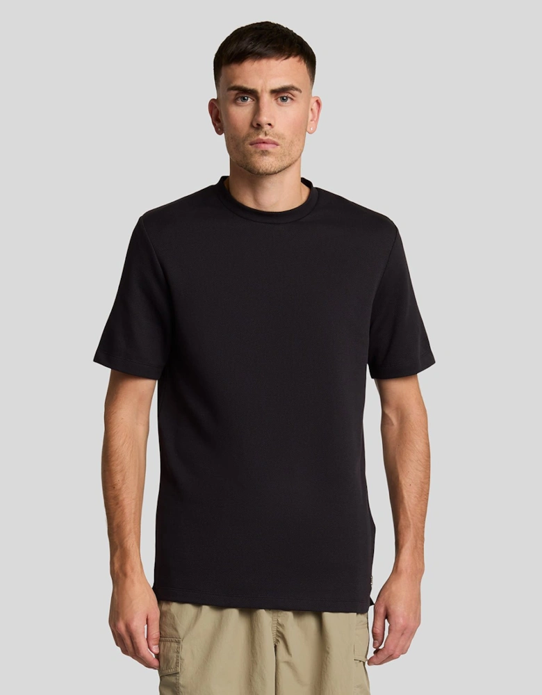 Twill Texture Crew Neck T-Shirt