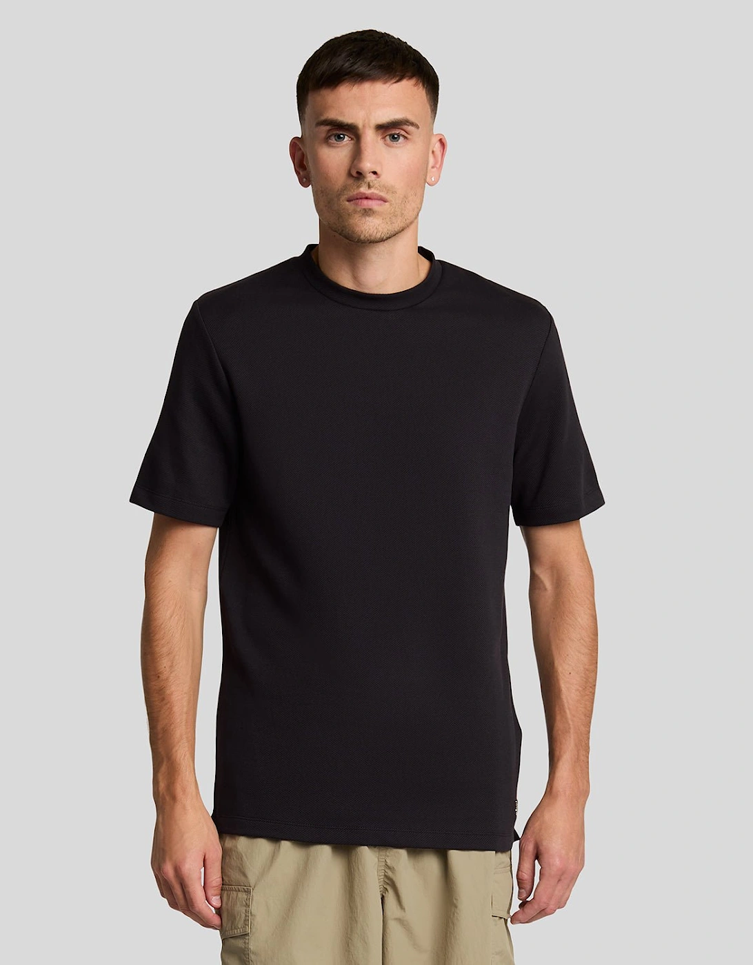 Twill Texture Crew Neck T-Shirt, 5 of 4