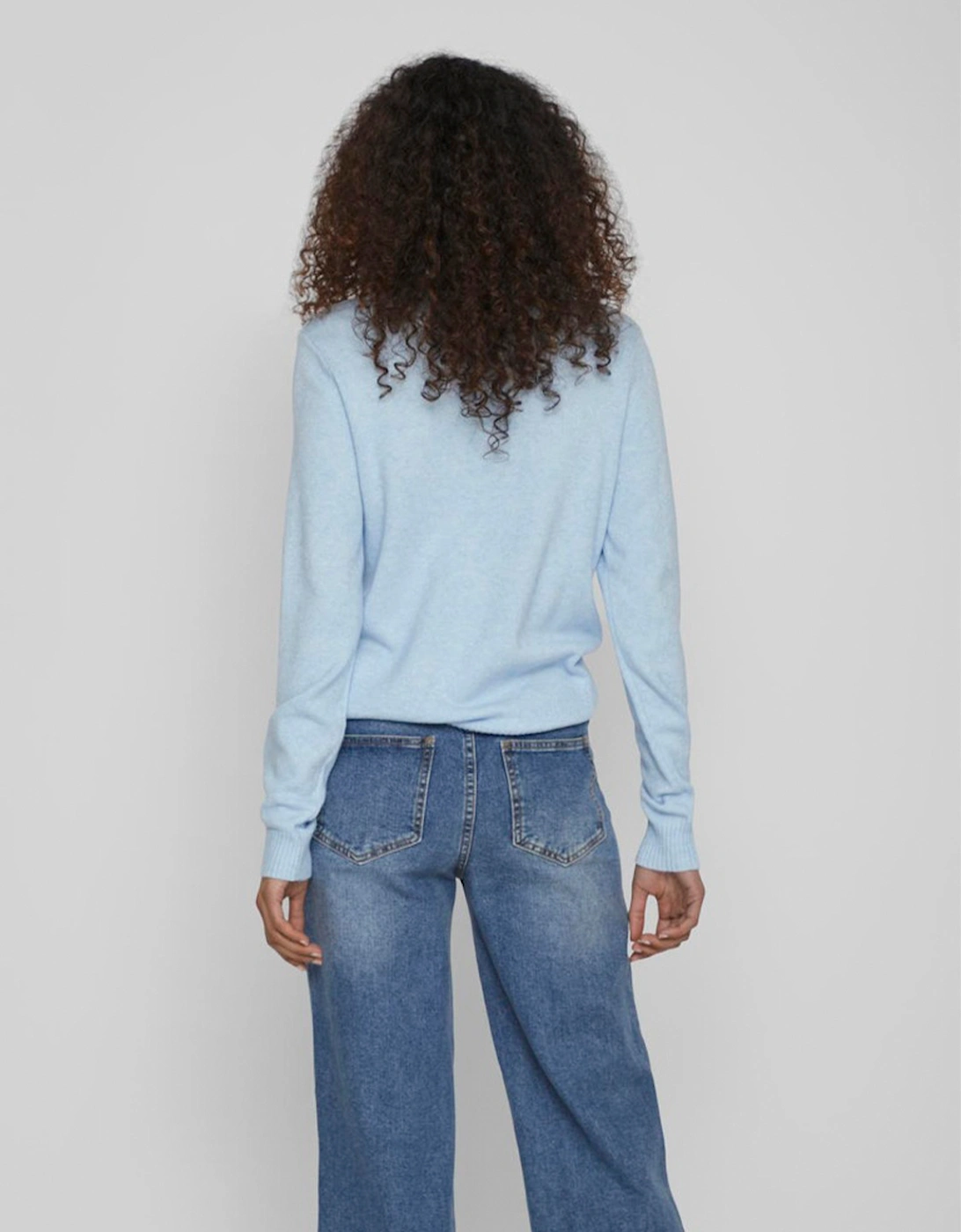 Viril O-Neck Long Sleeve Knit Top Kentucky Blue