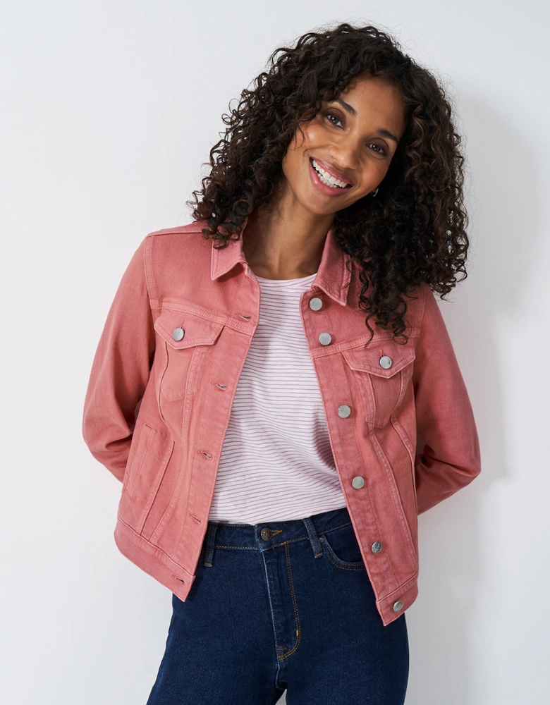 Women's Denim Western Jacket Flamingo Pink