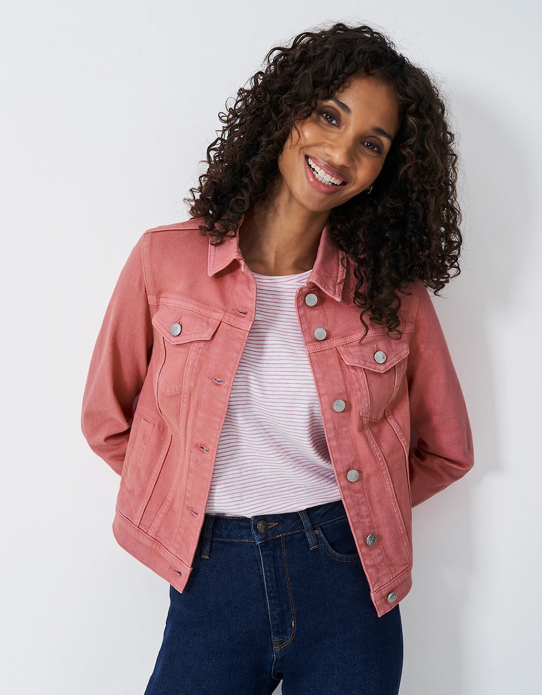 Women's Denim Western Jacket Flamingo Pink, 6 of 5