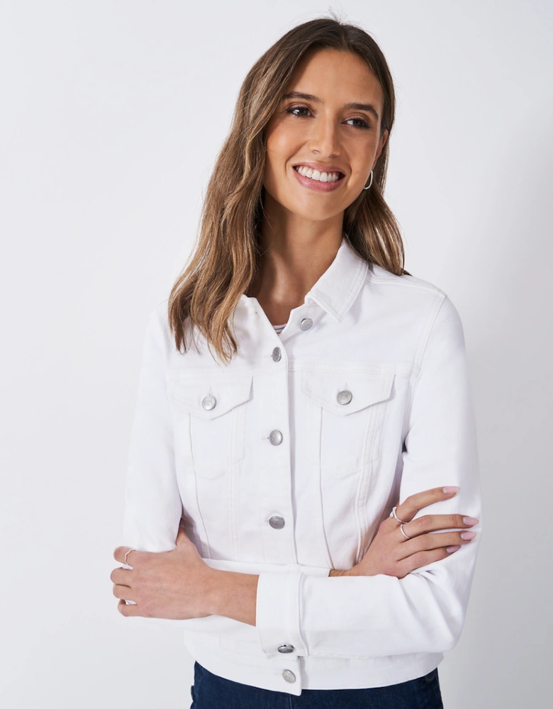 Women's Denim Western Jacket White