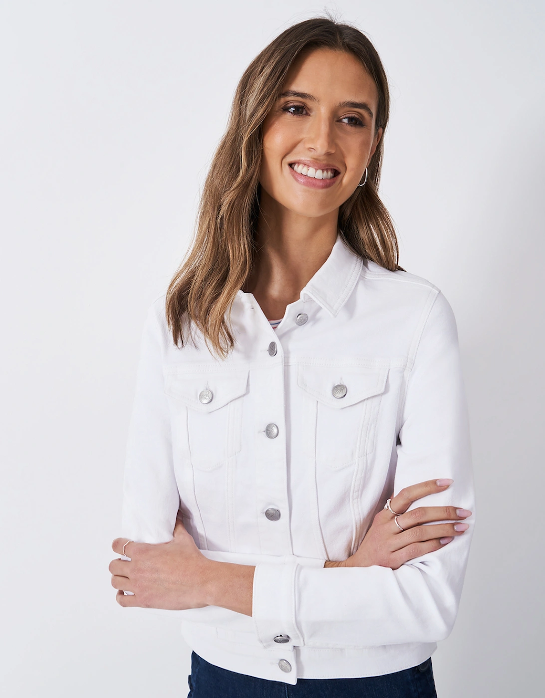 Women's Denim Western Jacket White, 6 of 5