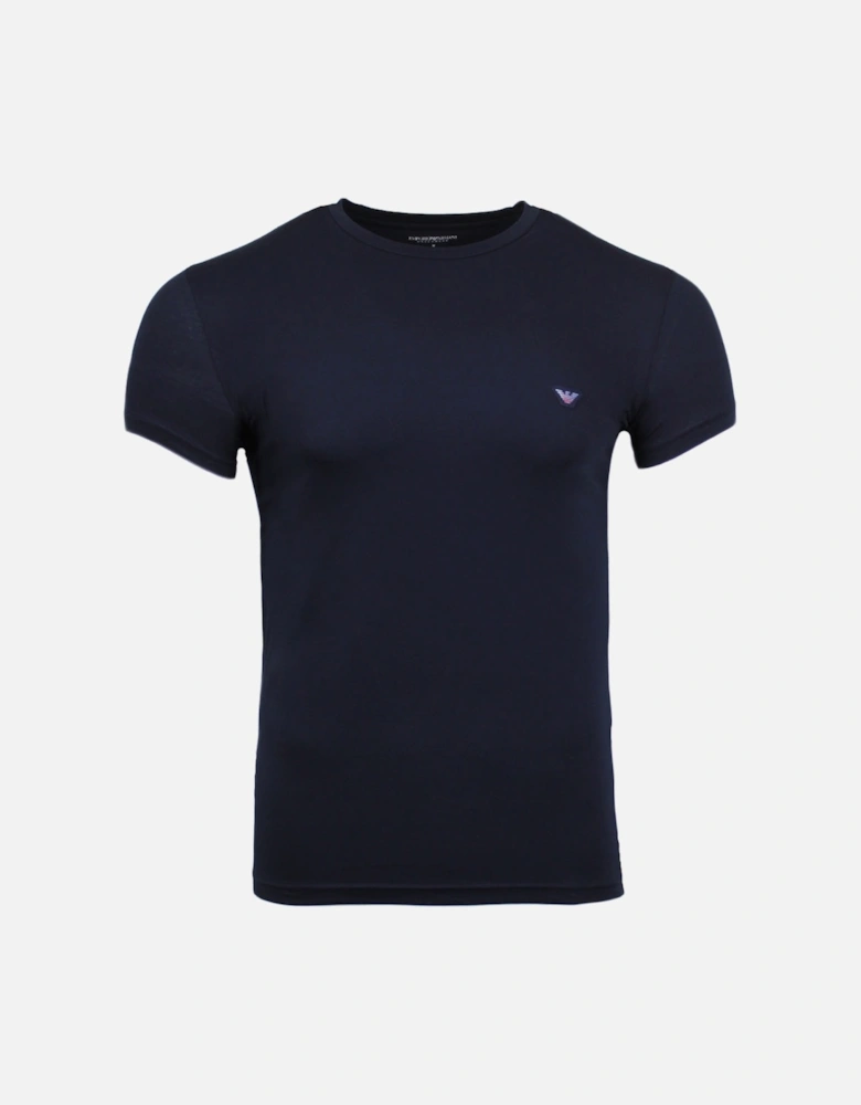 Shiny Logo Organic Cotton T-Shirt, Armani Blue