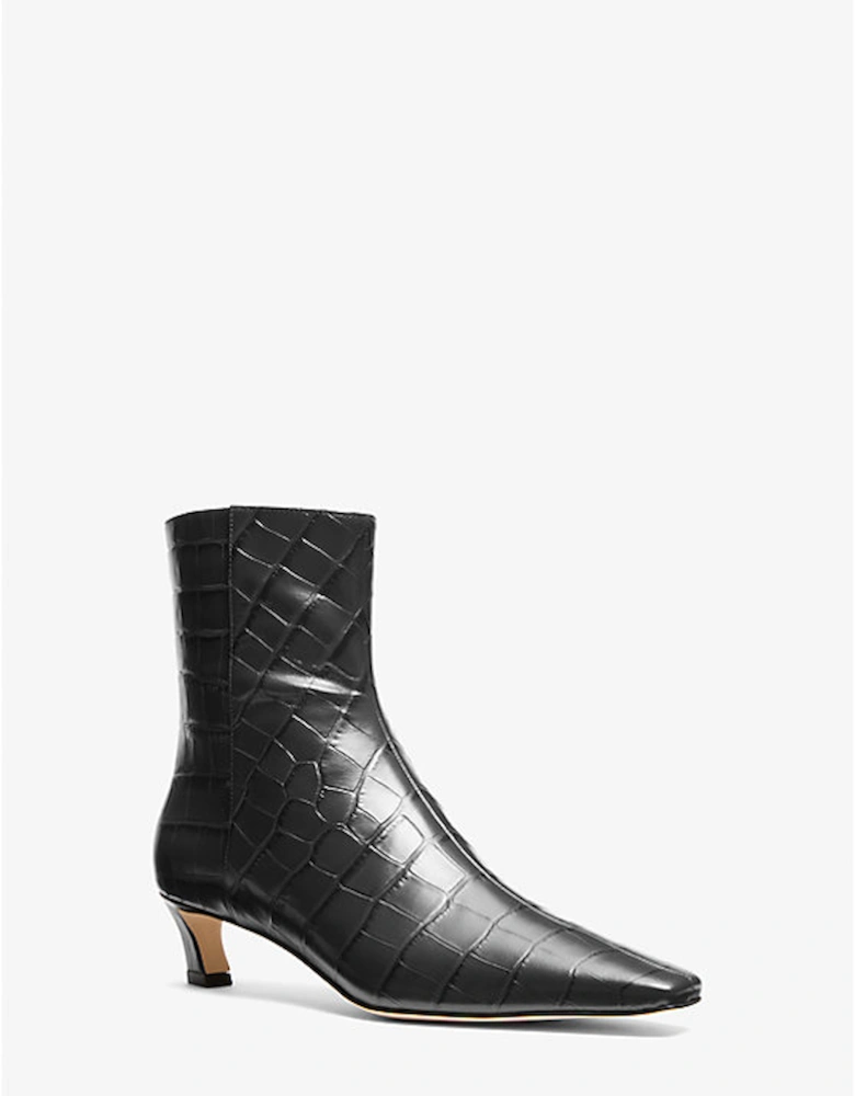 Cosmo Crocodile Embossed Leather Boot