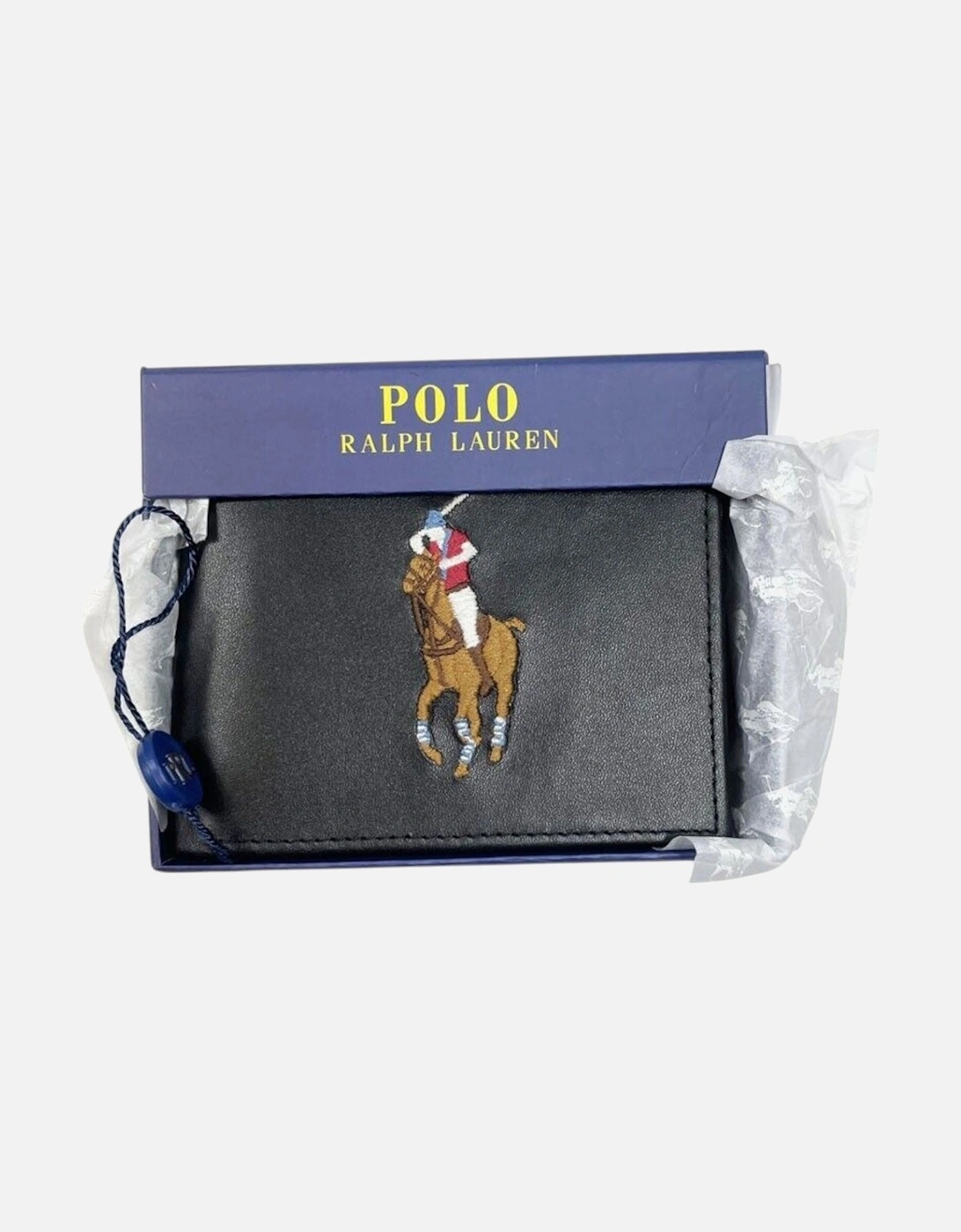 POLO Mens Wallets Genuine Leather Card Holder Bifold Gift Black New