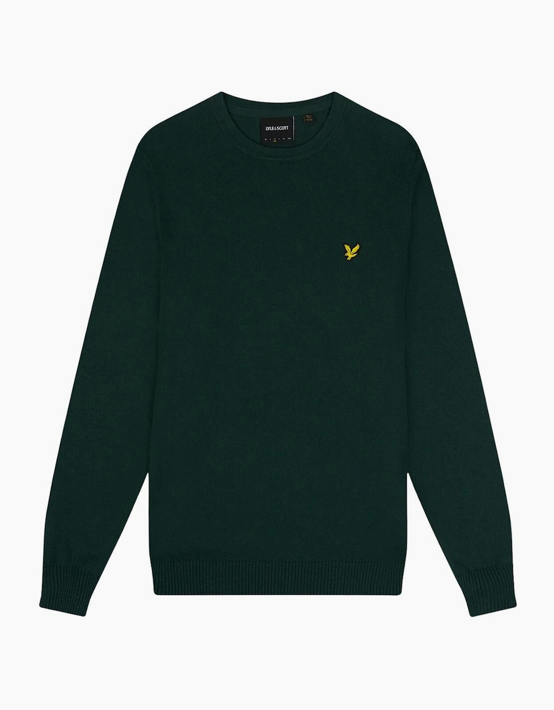 Men's Lyle & Scott Cotton Merino Dark Green Pull-over Jumper - Black - Size: 36