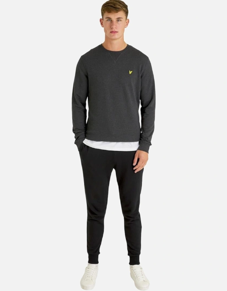 Lyle & Scott Branded Charcoal Marl Pull-over Jumper