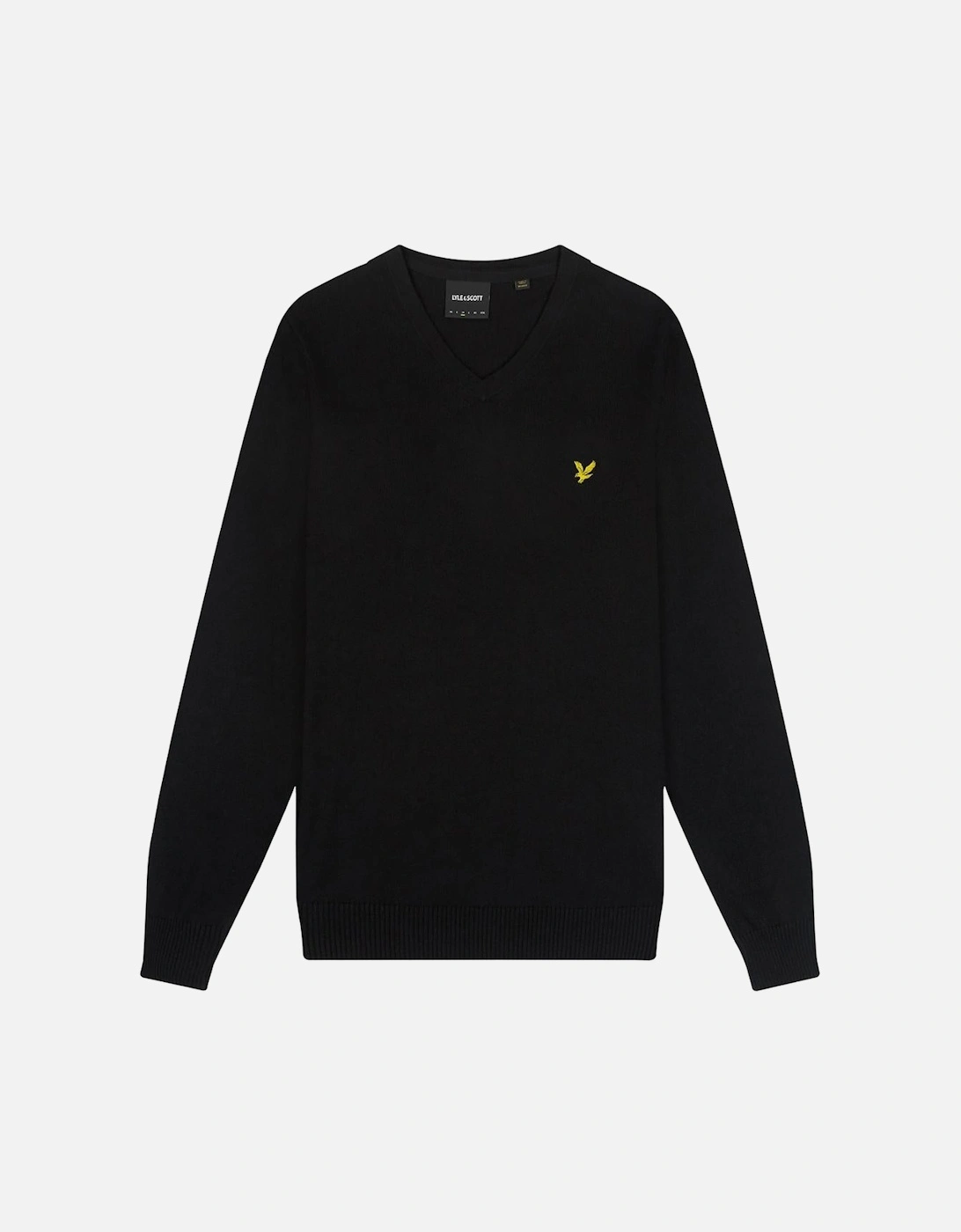 Lyle & Scott Cotton Merino Jet Black V-Neck Jumper, 5 of 4