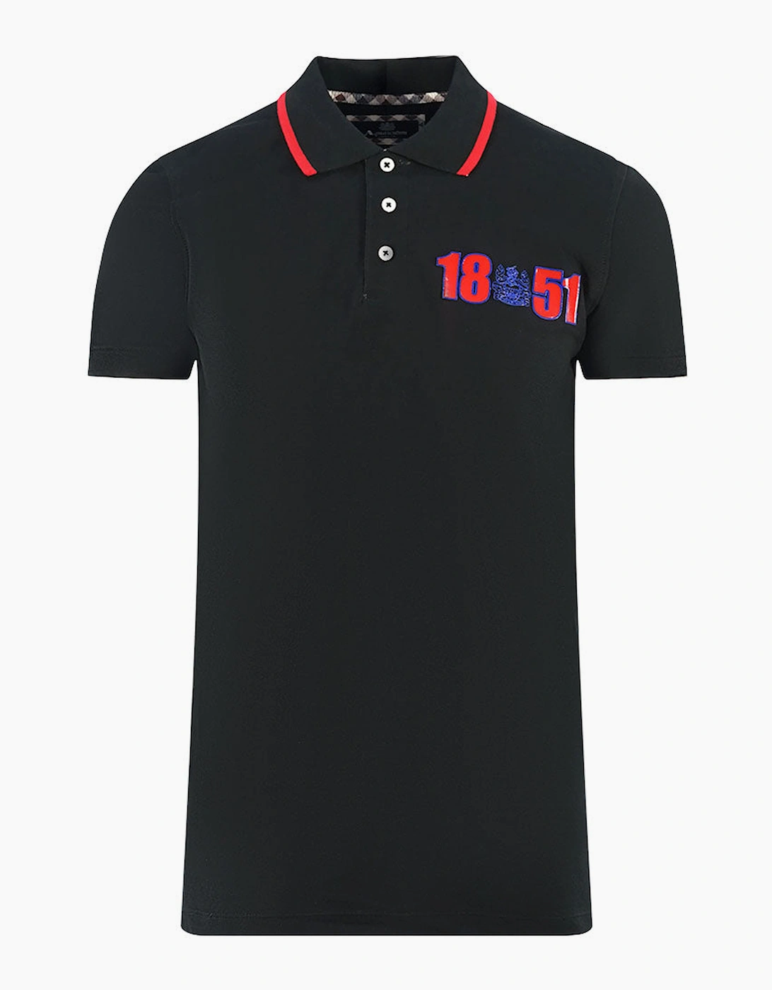 Aquascutum Men's Black London 1851 Polo Shirt  40 L