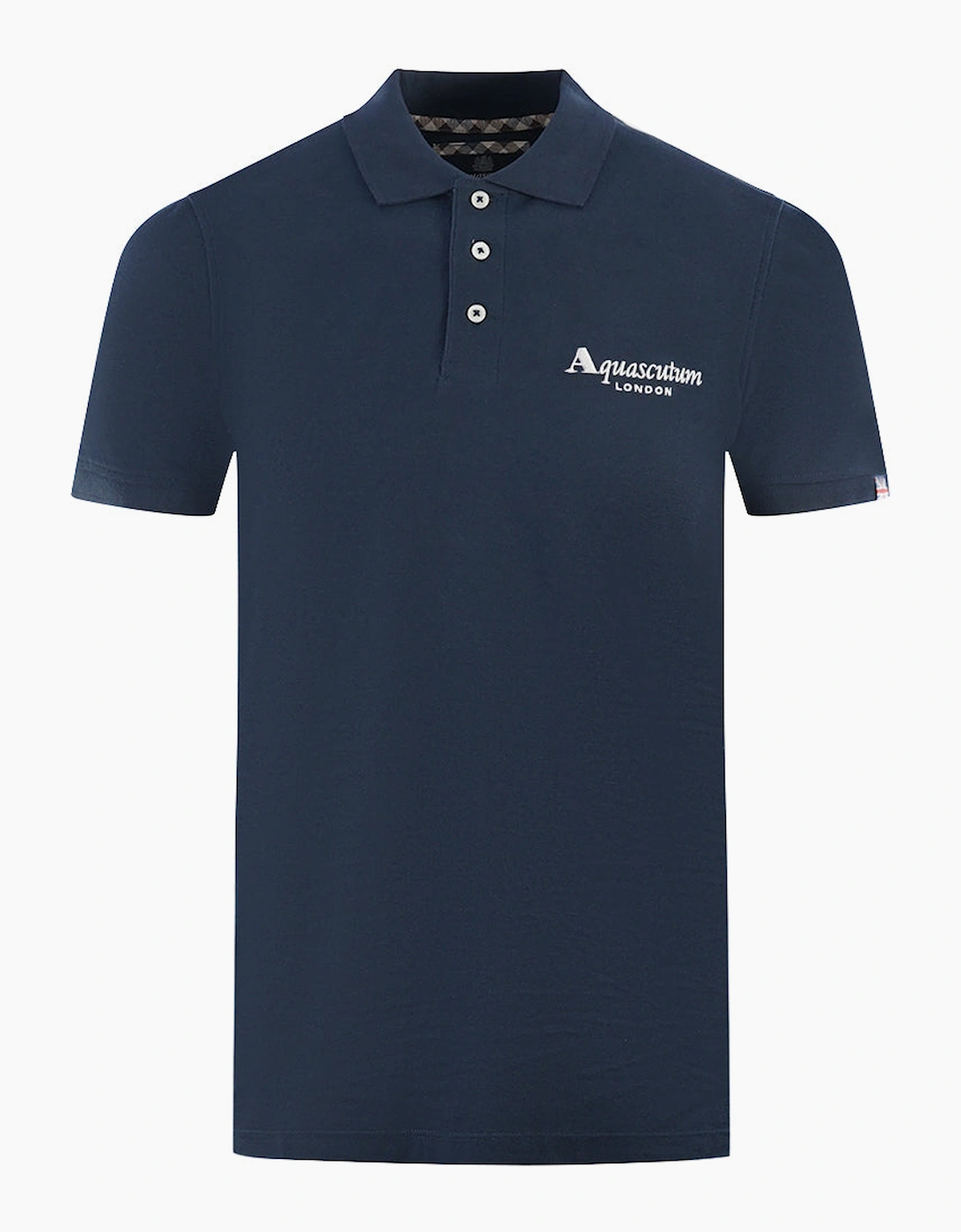 Aquascutum Men's Aquascutum London Classic Navy Blue Polo Shirt
