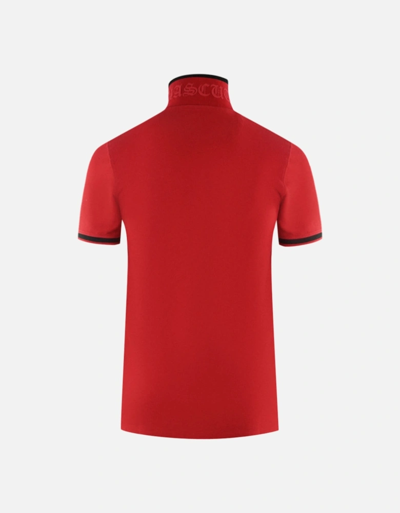 AQ 1851 Embroidered Tipped Red Polo Shirt