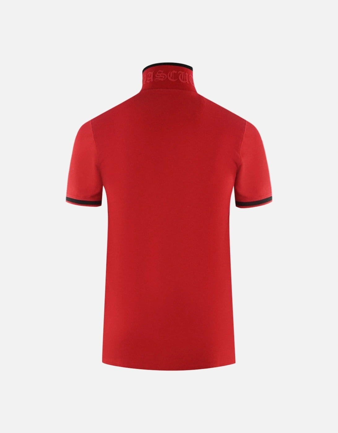 AQ 1851 Embroidered Tipped Red Polo Shirt