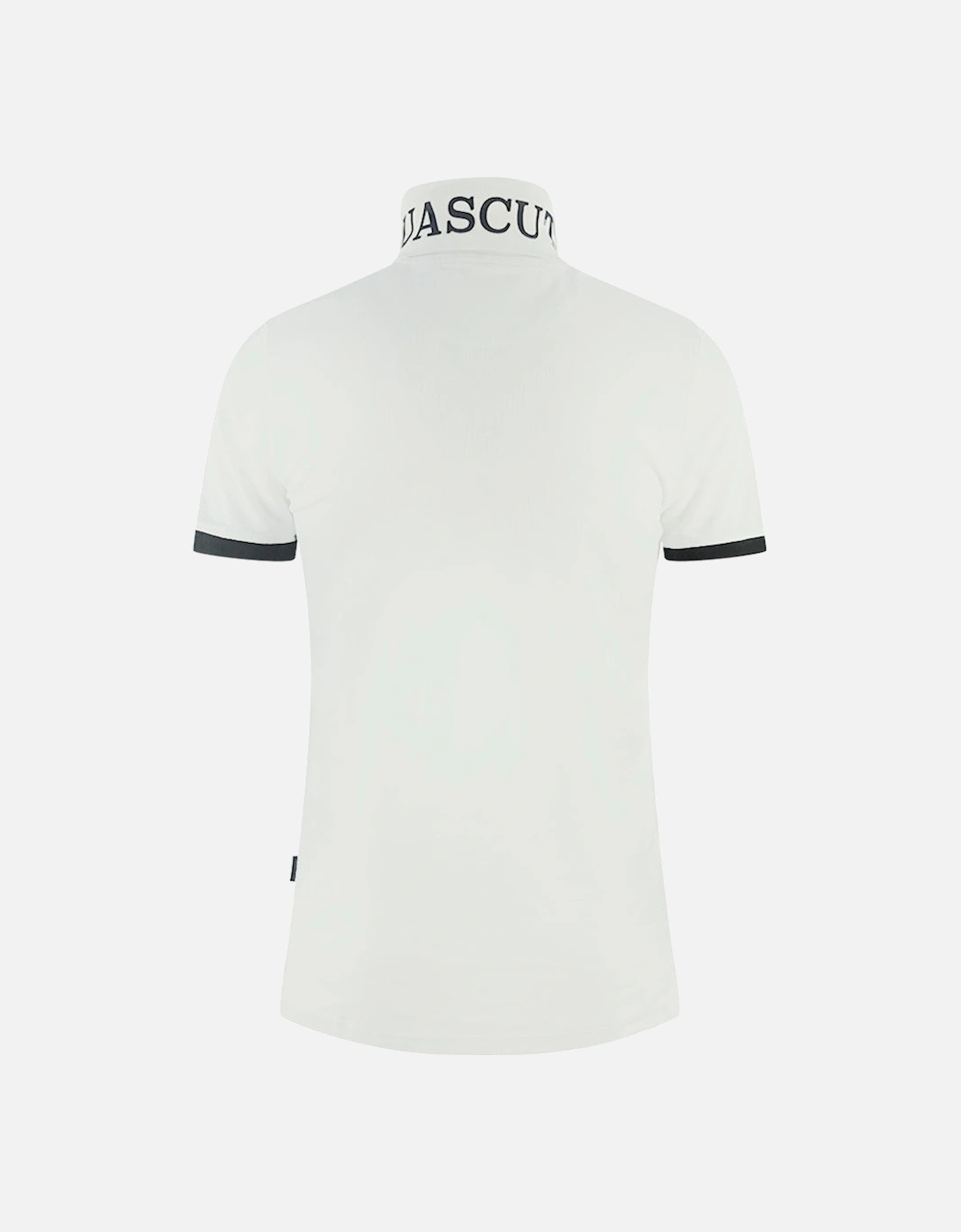 Branded Collar White Polo Shirt