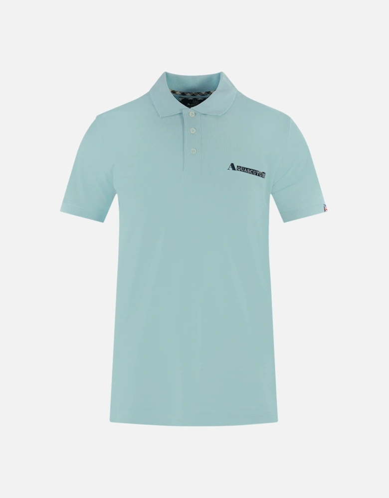 Boxed Logo Light Blue Polo Shirt