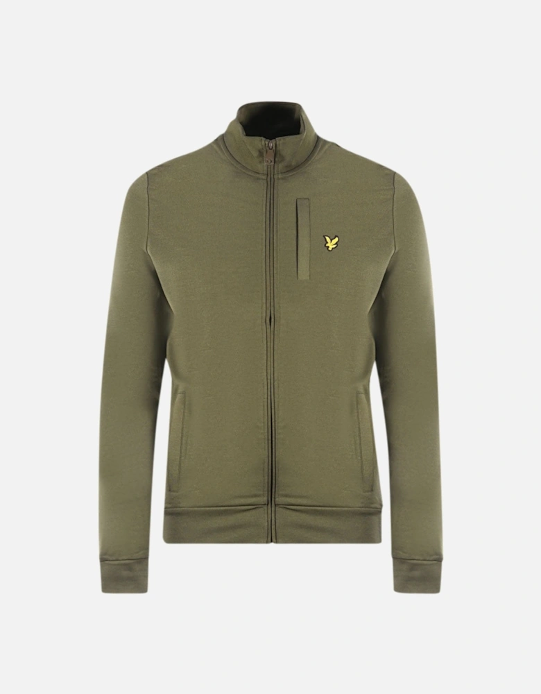 Lyle & Scott Golden Eagle Chest Logo Green Zip-Up Jumper