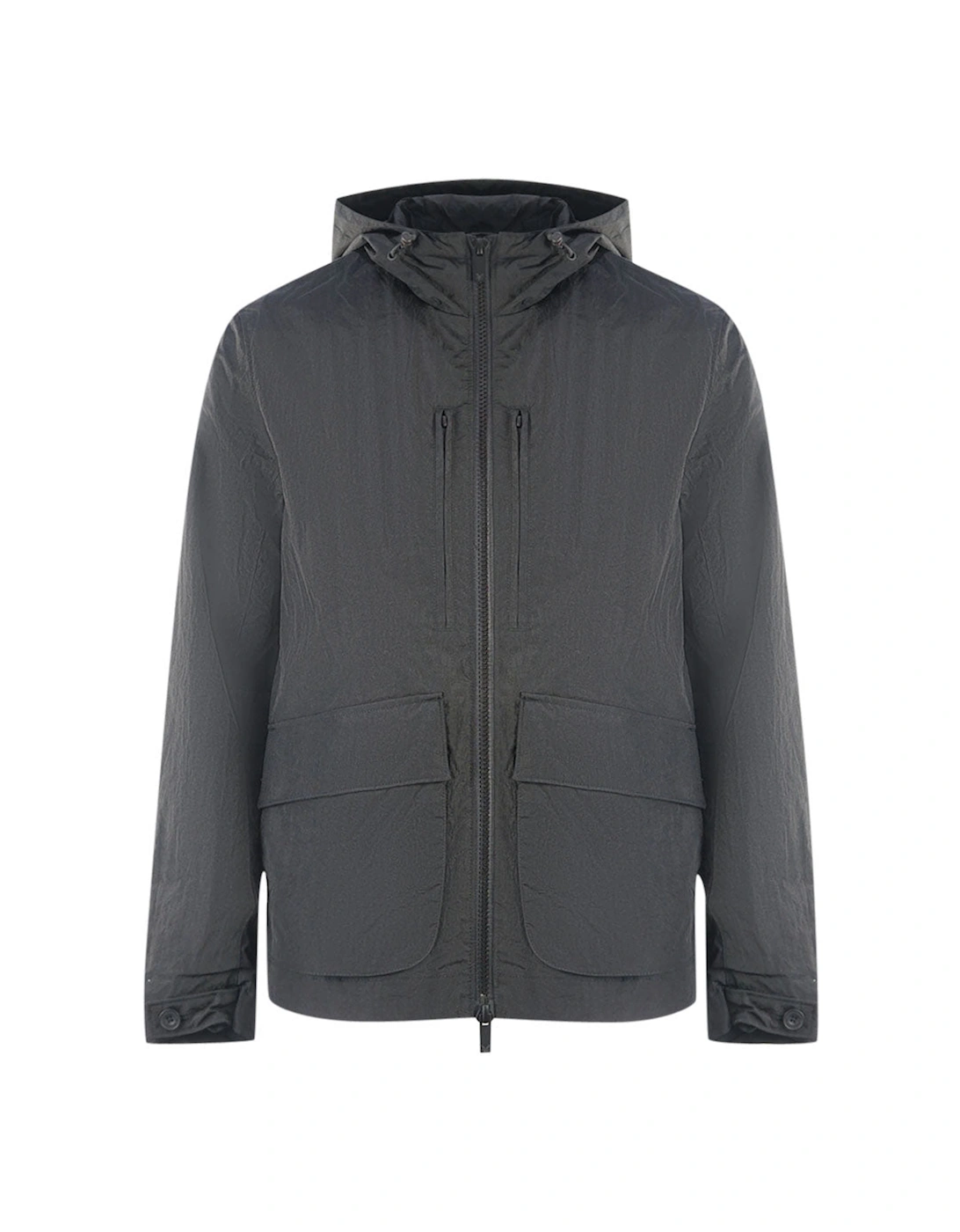 Men's Lyle & Scott Plain Hooded Black Jacket - Size: Regular/34