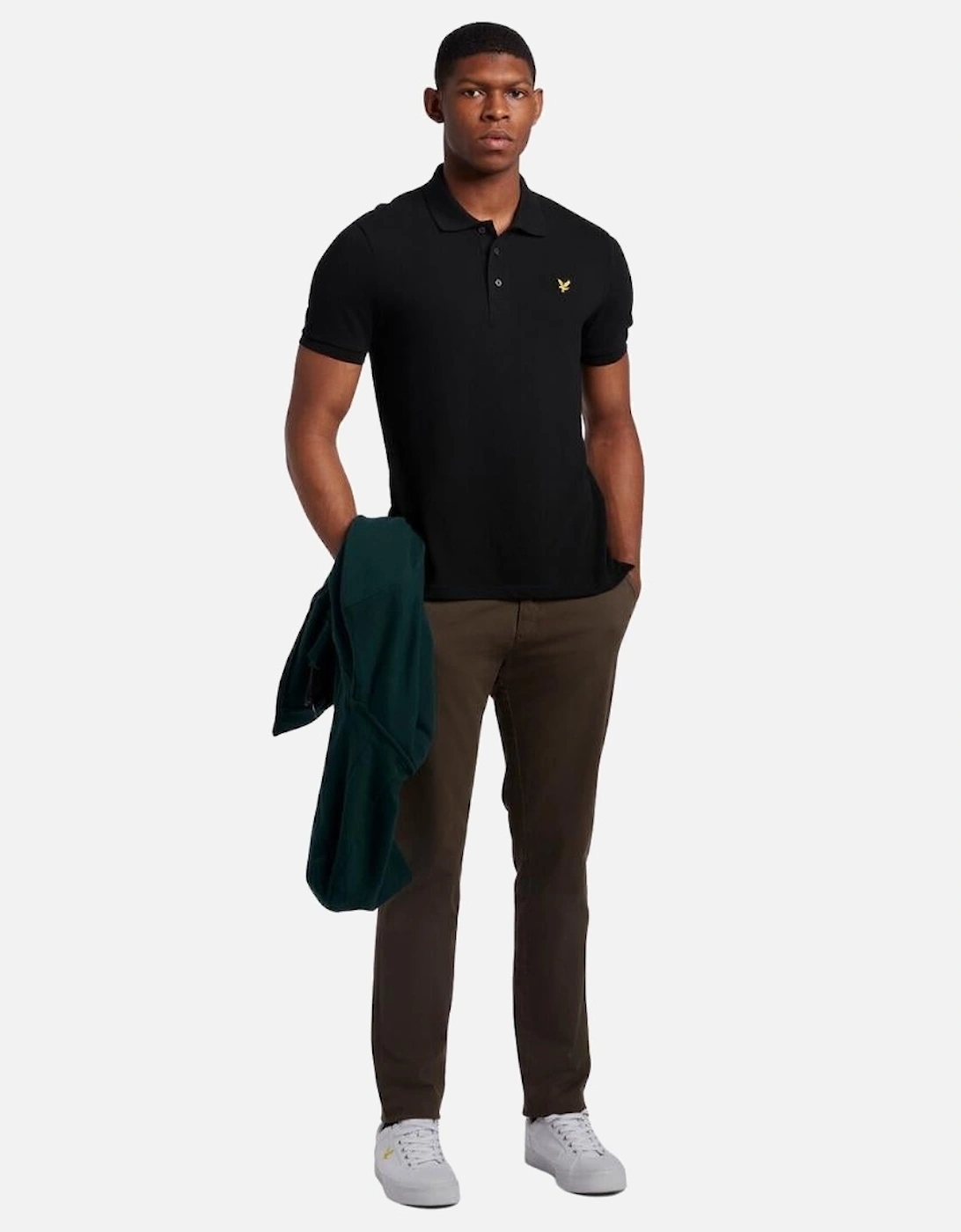 Lyle & Scott Branded Chest Logo Jet Black Polo Shirt