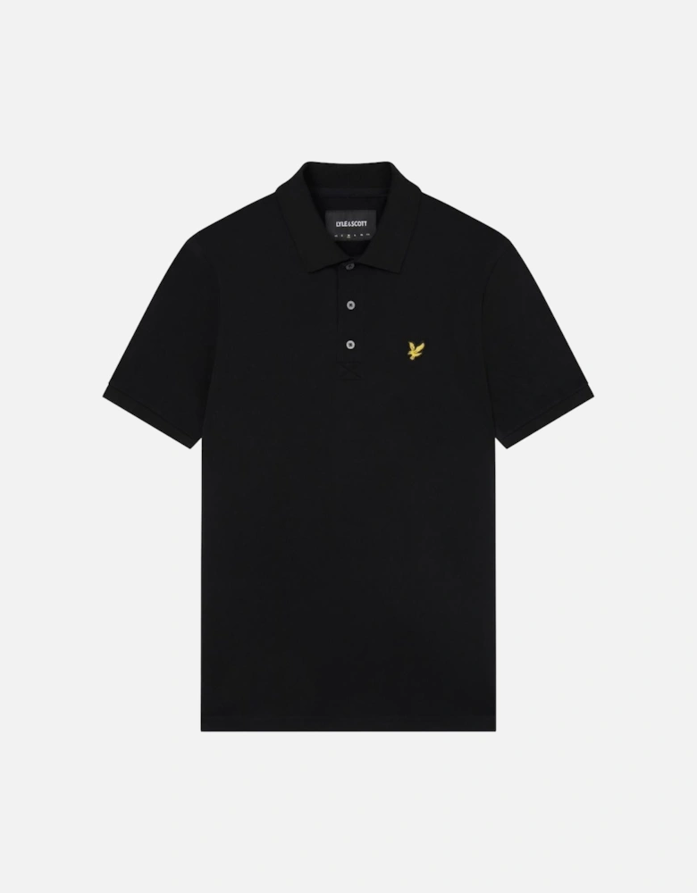 Lyle & Scott Branded Chest Logo Jet Black Polo Shirt