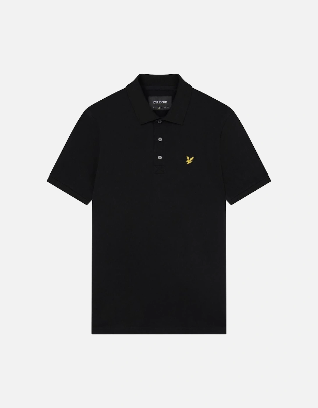 Lyle & Scott Branded Chest Logo Jet Black Polo Shirt, 6 of 5