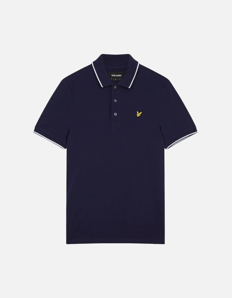 Lyle & Scott Tipped Collar Dark Blue Polo Shirt