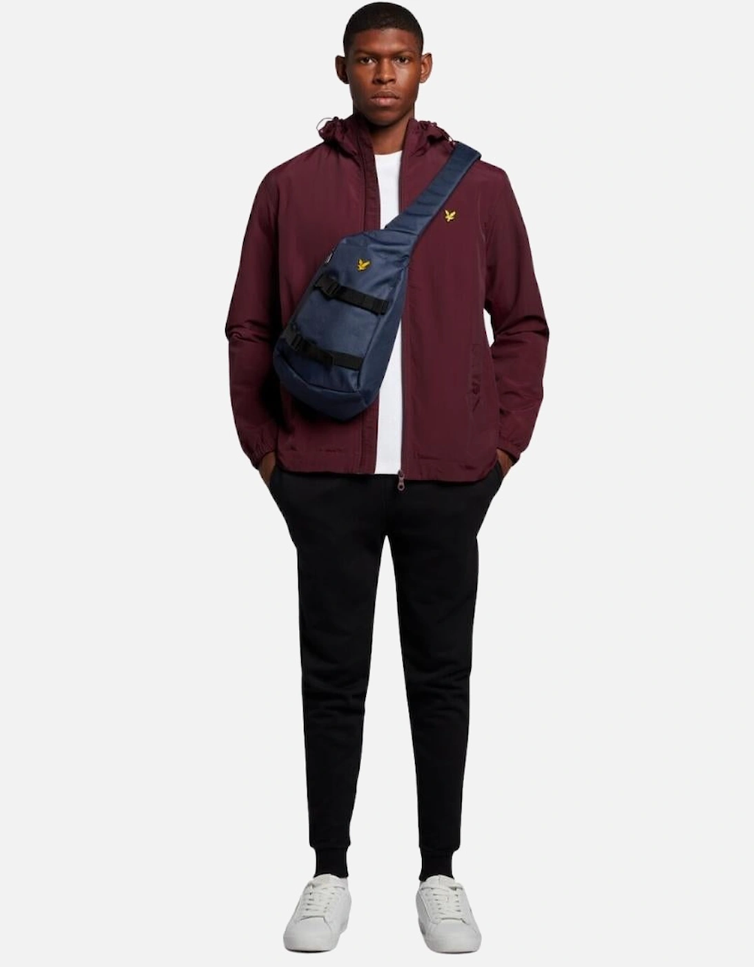 Lyle & Scott Branded Burgundy Hooded Short Lightweight Jacket