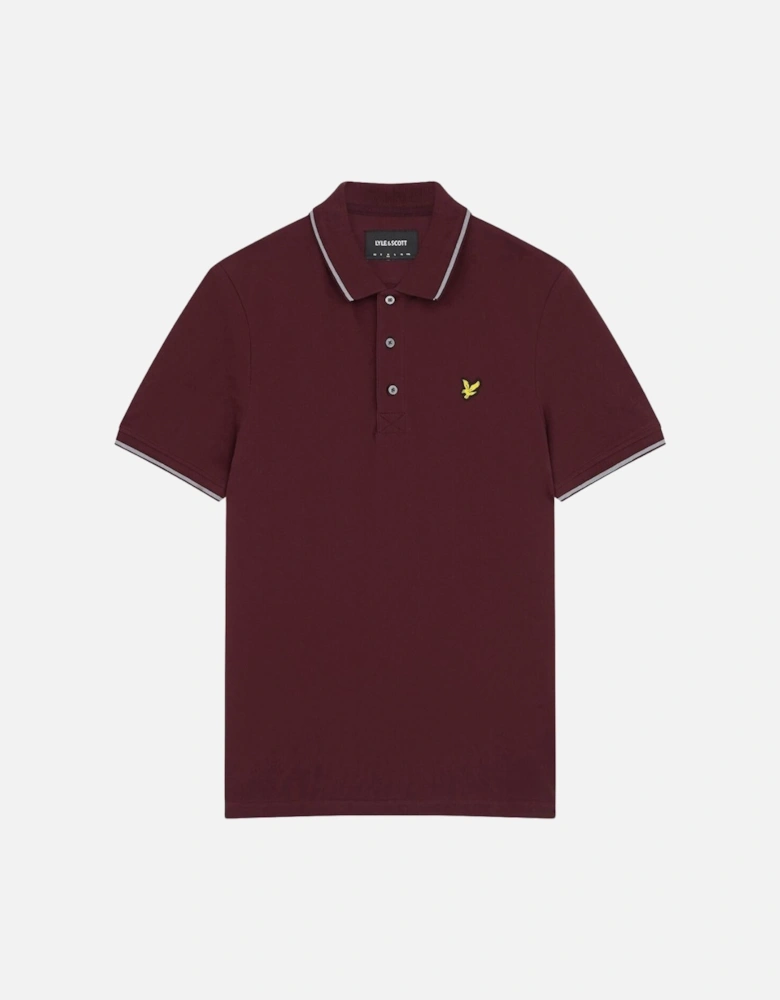 Lyle & Scott Tipped Collar Burgundy Polo Shirt