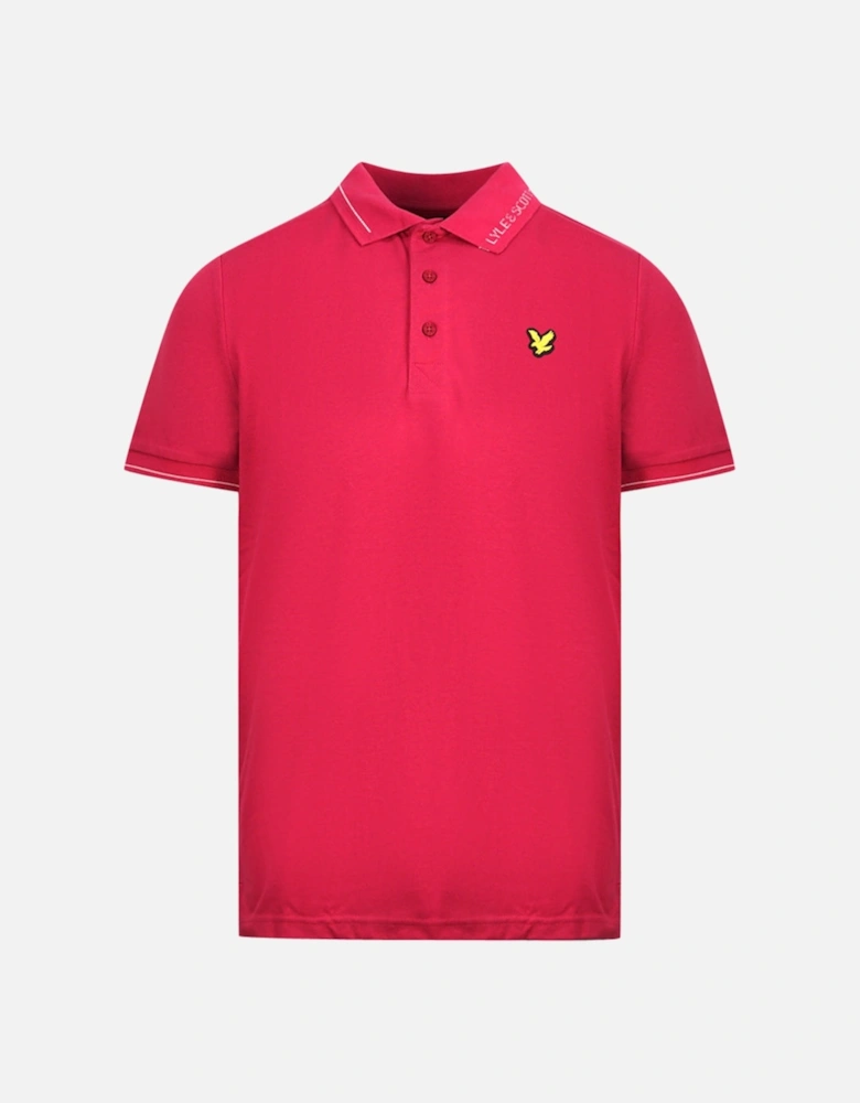 Lyle & Scott Cranberry Branded Collar Polo Shirt