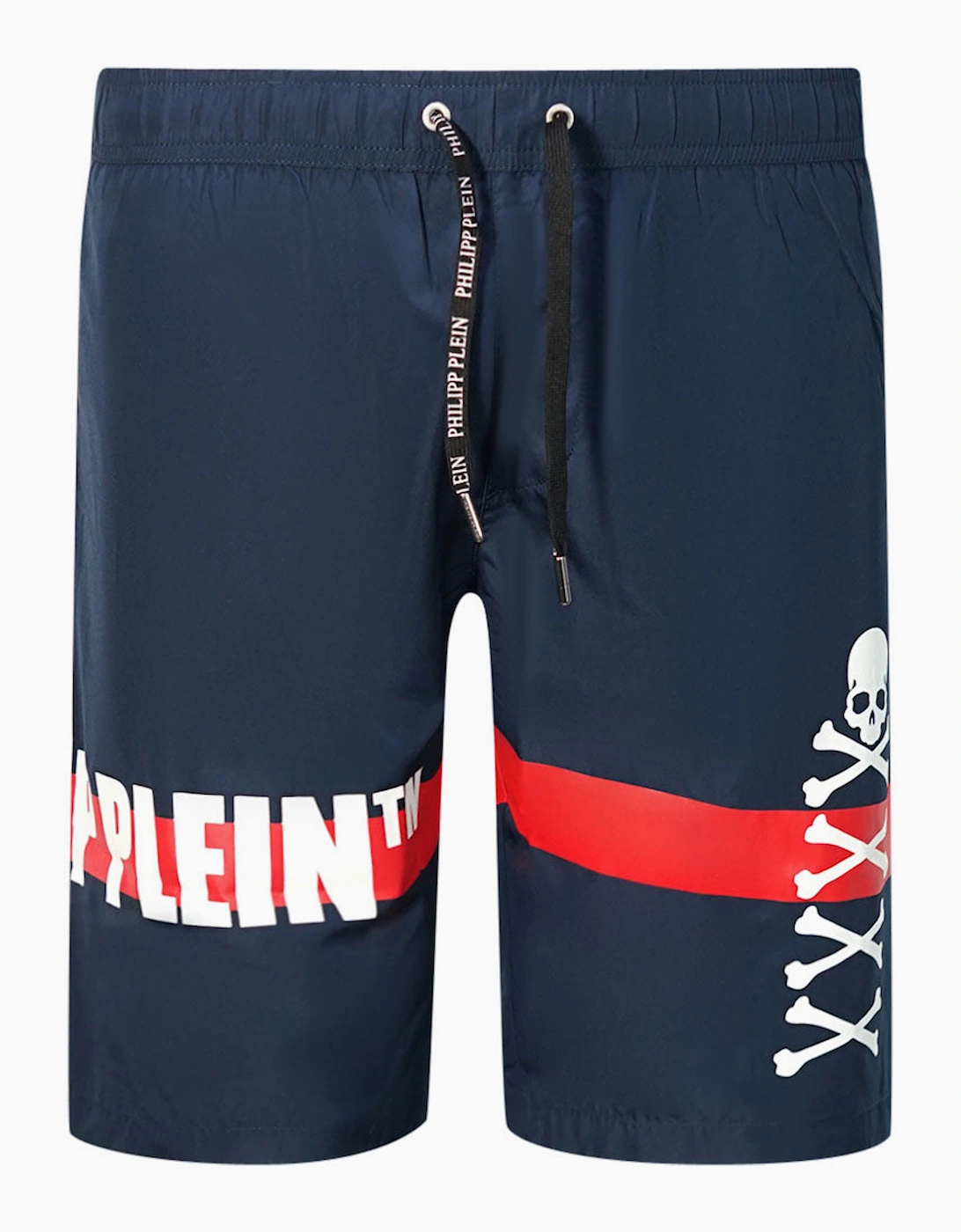 Men's Philipp Plein TM Skull And Bones Navy Swim Shorts - Size: 32/30/31