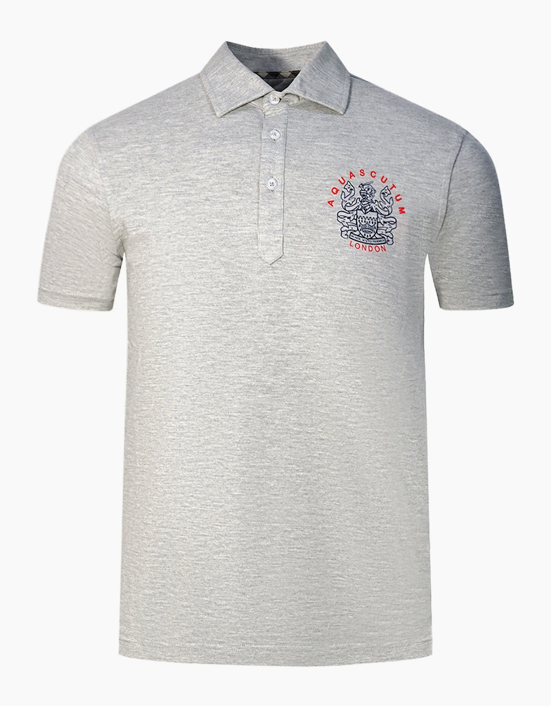 Aquascutum Men's Grey Aldis London Logo Polo Shirt  38 M