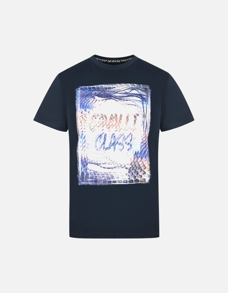 Cavalli Class Box Logo Navy Blue T-Shirt