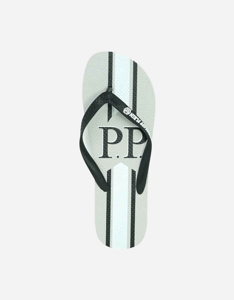 Pp Logo Grey Flip Flops