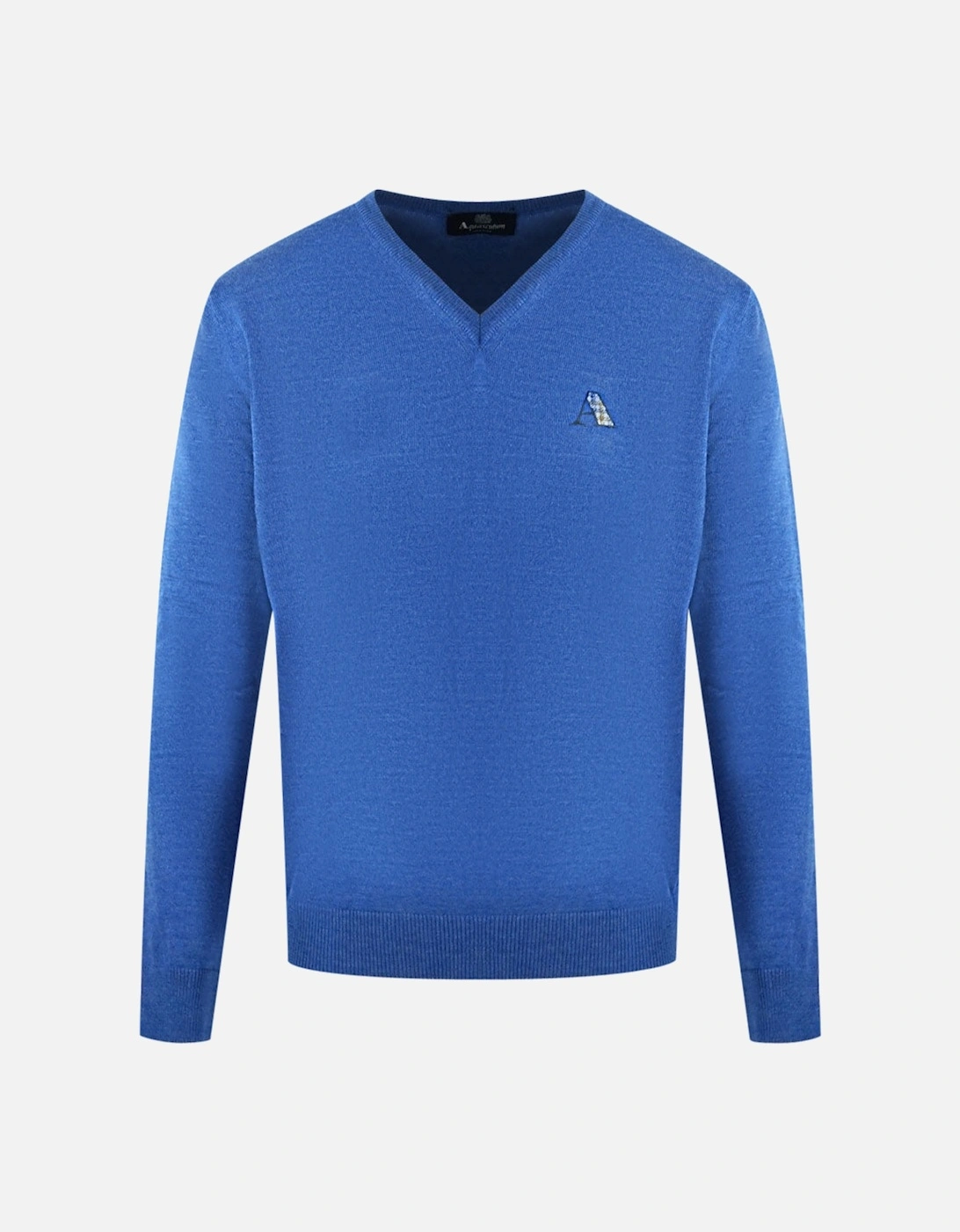 Check A Logo Blue V-Neck Jumper, 3 of 2