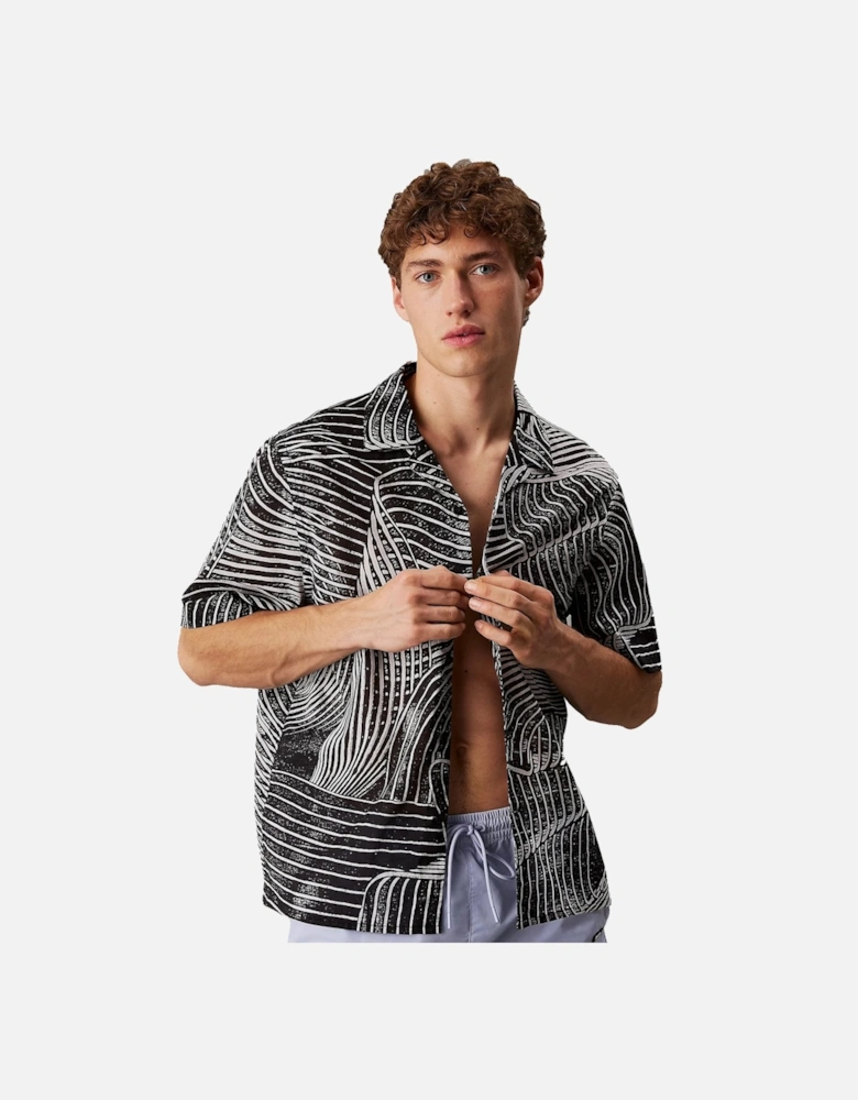 All Over Printed Beach Shirt Palm Leaves Aop