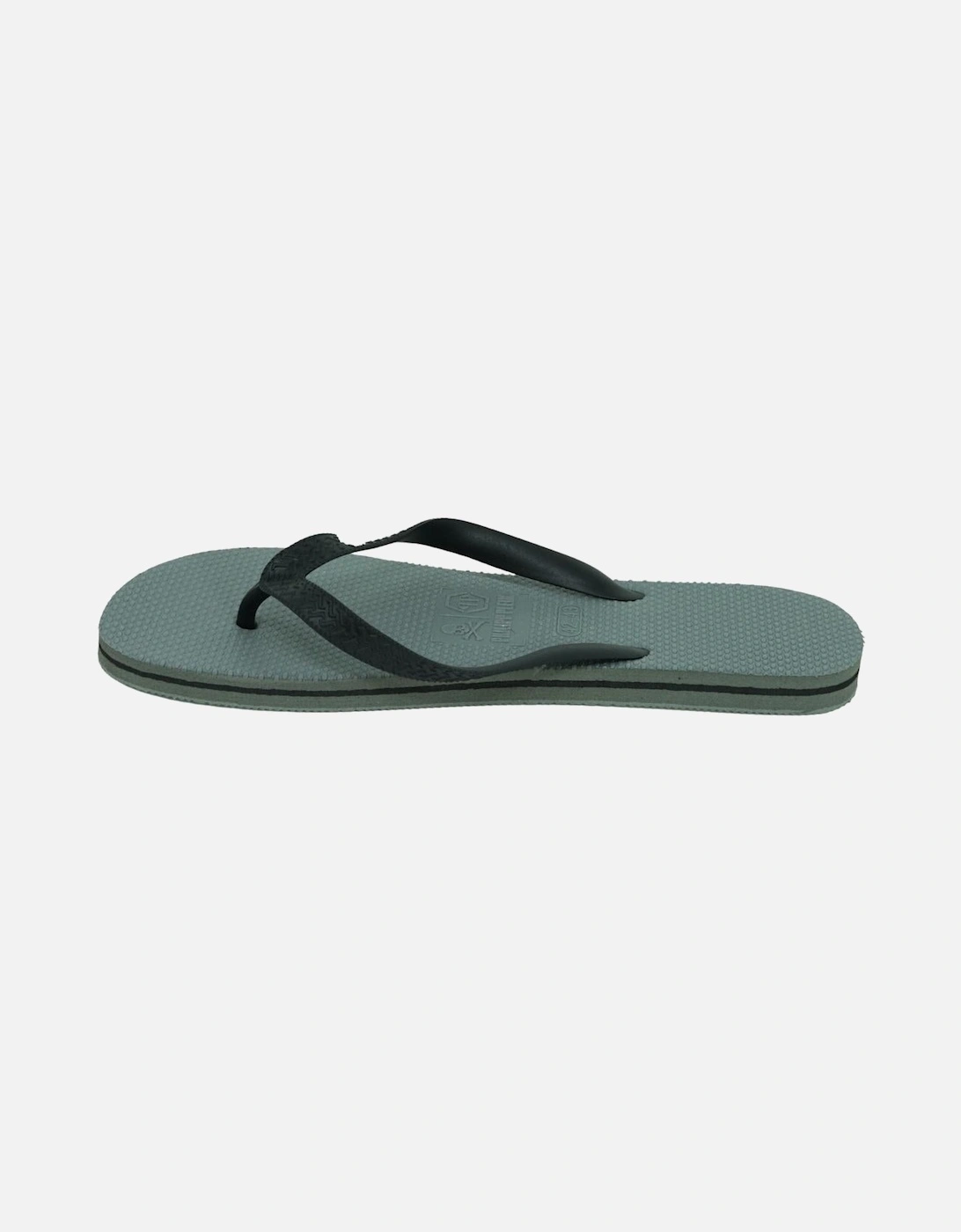 Brand Logo Grey Flip Flops