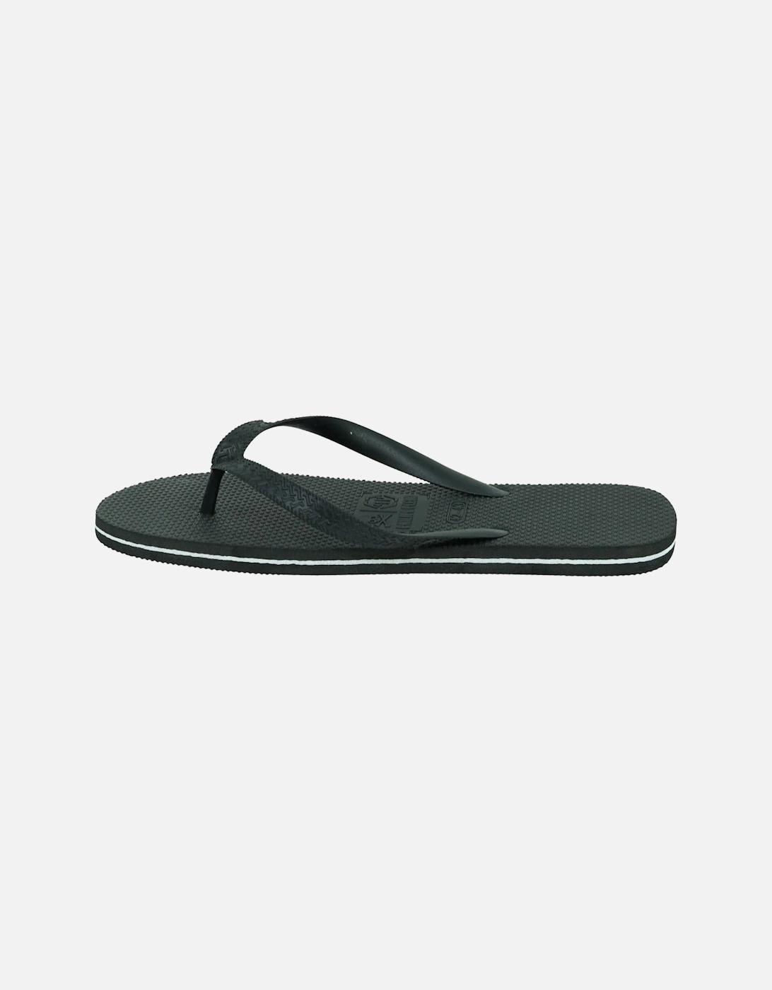 Brand Logo Black Black Flip Flops