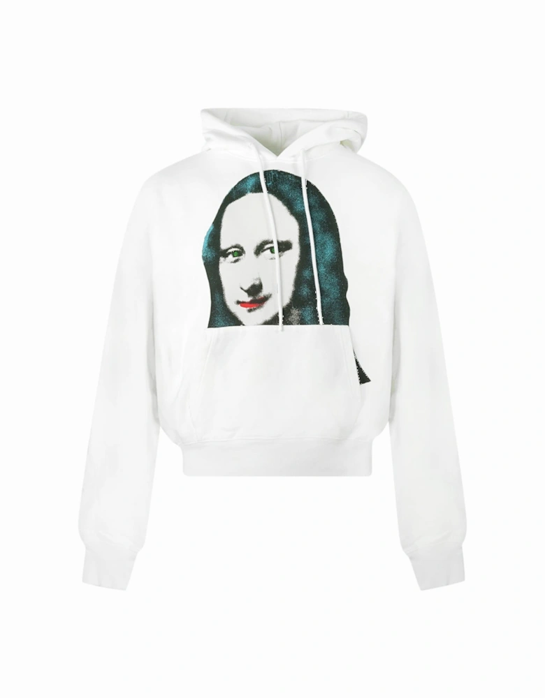 Off White Mona Lisa Print Logo White Hoodie