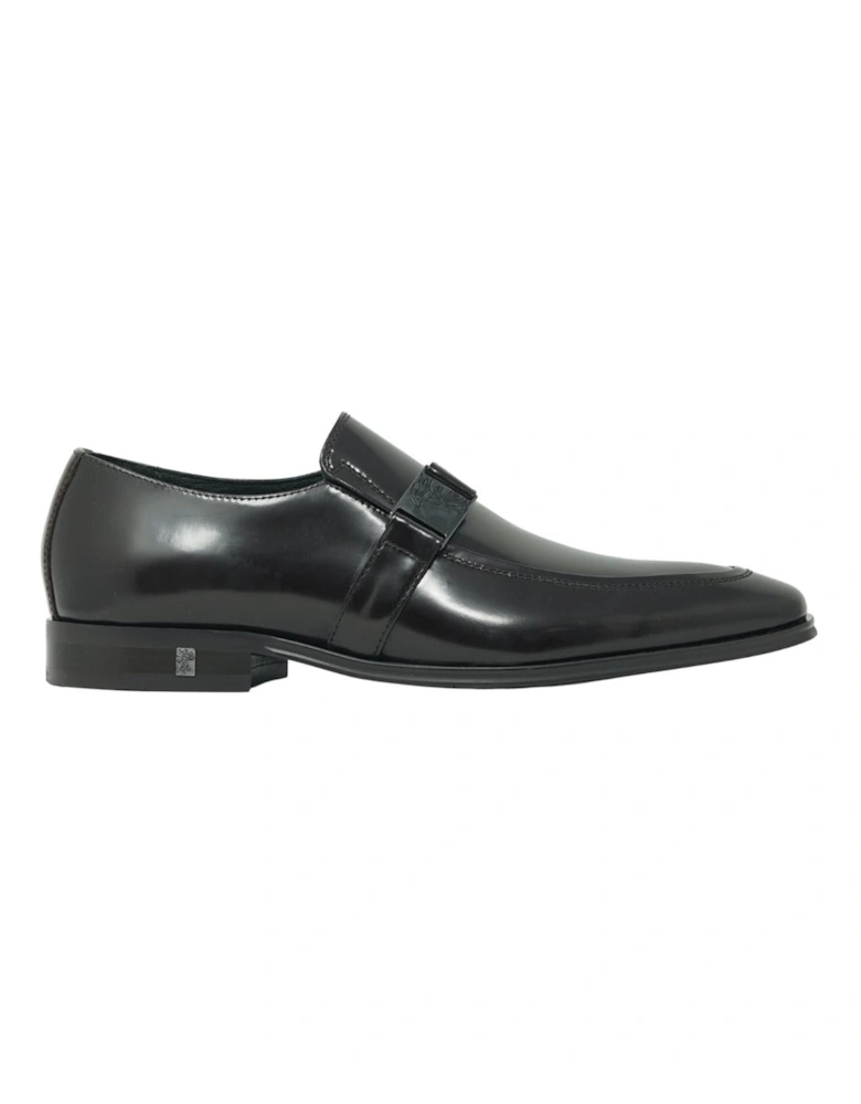 Buckle Logo Leather Brown Shoes
