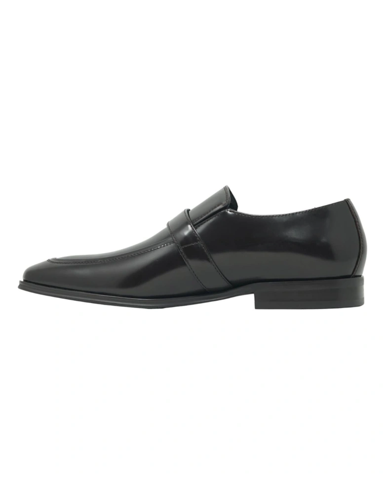Buckle Logo Leather Brown Shoes