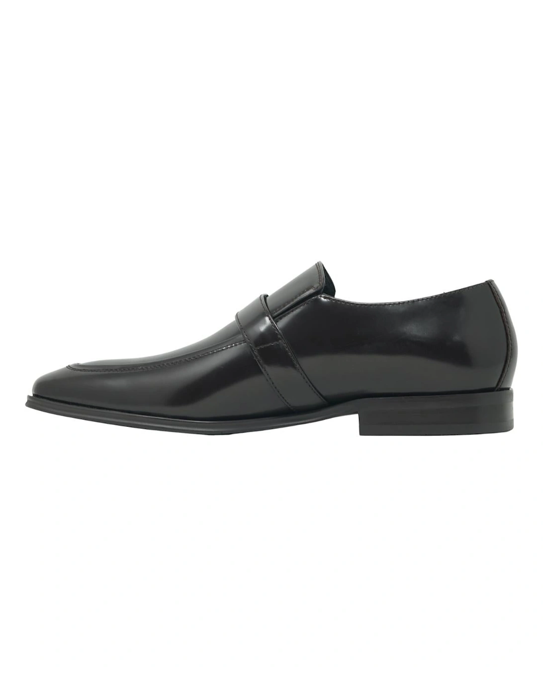 Buckle Logo Leather Brown Shoes