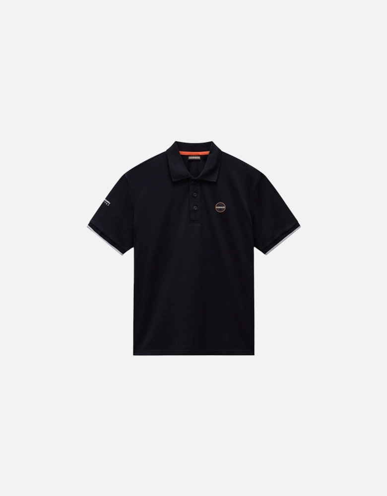 E Badge Polo Shirt Black